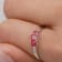 Gin & Grace 14K White Gold Princess Cut Ruby Ring  with Diamond