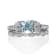 Gin & Grace 14K White Gold Blue Aquamarine Ring with Diamond