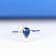 Gin & Grace 14K White Gold Real Diamond Ring (I1) with Blue Sapphire
