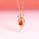 Gin & Grace 14K Yellow Gold Mexican Fire Opal Pendant Necklace with Diamonds