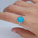 Gin and Grace 14K White Gold Natural Turquoise Ring with Real Diamonds