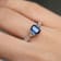 Gin & Grace 14K White Gold Blue Sapphire Ring with Diamonds