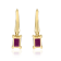 Gin & Grace 14K Yellow Gold Genuine Ruby with Real Diamond Earring