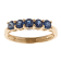 Gin & Grace 14K Yellow Gold Real Diamond Ring (I1) with Natural Blue Sapphire
