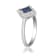 Gin & Grace 10K White Gold Diamond Ring with Blue Sapphire