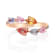 Gin & Grace 14K Rose Gold Real Diamond Ring (I1) with Natural Multi Sapphire