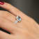Gin & Grace 14K White Gold Blue Aquamarine Ring with Diamond