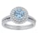Gin & Grace 14K White Gold Aquamarine Halo Ring with Diamond