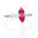 Gin & Grace 18K White Gold Real Diamond Ring (I1) with Genuine Ruby