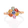 Gin & Grace 14K Rose Gold Real Diamond Ring (I1) with Natural Multi Sapphire