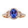 Gin & Grace 14K Rose Gold Blue Tanzanite and Diamond Ring