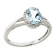 Gin & Grace 14K White Gold Aquamarine Ring with Diamond