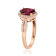 Gin & Grace 10K Rose Gold Real Diamond Ring (I1) with Raspberry
color Natural Rhodolite Garnet