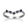 Gin & Grace 10K White Gold Real Diamond Ring (I1) with Natural Blue Sapphire