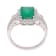 Gin and Grace 18K White Gold Zambian Emerald Ring with Diamonds