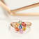 Gin & Grace 14K Rose Gold Real Diamond Ring (I1) with Natural Multi Sapphire