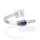 Gin & Grace 18K White Gold Diamond Ring with Blue Sapphire