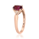 Gin & Grace 10K Rose Gold Real Diamond Ring (I1) with Raspberry
color Natural Rhodolite Garnet