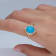 Gin and Grace 14K Yellow Gold Natural Turquoise Ring with Real Diamonds
