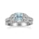 Gin & Grace 14K White Gold Blue Aquamarine Ring with Diamond