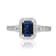 Gin & Grace 14K White Gold Diamond Ring with Blue Sapphire