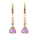 Gin & Grace 14K Yellow Gold Real Diamond LeverBack Earring with Amethyst