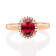 Gin & Grace 10K Rose Gold Real Diamond Ring (I1) with Raspberry
color Natural Rhodolite Garnet