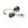 Gin & Grace 14K White Gold Real Diamond Band Style Ring (I1) with
Natural Pear Cut Blue Sapphire