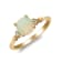 Gin & Grace 14K Yellow Gold White Ethiopian Opal with Diamond (I1) Ring