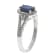 Gin and Grace 10K White Gold Natural Blue Sapphire Ring with Real Diamonds