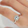 Gin & Grace 14K White Gold Blue Aquamarine Ring with Diamond