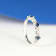 Gin & Grace 18K White Gold Real Diamond Ring (I1) with Natural Blue Sapphire