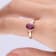 Gin & Grace 10K Rose Gold Real Diamond Ring (I1) with Raspberry
color Natural Rhodolite Garnet