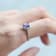 Gin & Grace 10K White Gold Real Diamond Ring (I1) with Genuine Blue Tanzanite