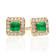 Gin and Grace 14K Yellow Gold Natural Zambian Emerald Earrings with Real Diamonds