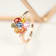 Gin & Grace 14K Rose Gold Real Diamond Ring (I1) with Natural Multi Sapphire