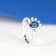 Gin & Grace 14K White Gold Real Diamond Ring (I1) with Blue Sapphire