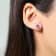 Gin & Grace 14K White Gold Stud Earring with Natural Blue Sapphire