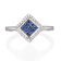 Gin & Grace 10K White Gold Diamond Ring with Blue Sapphire