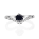 Gin & Grace 18K White Gold Real Diamond Ring (I1) with Natural Blue Sapphire