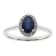 Gin and Grace 10K White Gold Natural Blue Sapphire Ring with Real Diamonds