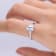 Gin & Grace 10K White Gold Blue Aquamarine Ring with Diamond