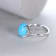 Gin and Grace 14K White Gold Natural Turquoise Ring with Real Diamonds