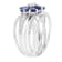 Gin & Grace 18K White Gold Real Diamond Ring (I1) with Natural Blue Sapphire
