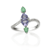 Gin and Grace 18K White Gold Natural Zambian Emerald & Tanzanite
Ring with Real Diamonds