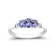 Gin & Grace 14k White Gold 3 Stone Genuine Tanzanite With Natural
Diamond (I1) Statement Ring