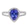 Gin & Grace 14K White Gold Real Diamond Ring (I1) with Genuine Tanzanite