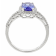 Gin & Grace 10K White Gold Real Diamond Ring (I1) with Genuine Blue Tanzanite