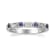 Gin & Grace 18K White Gold Real Diamond Ring (I1) with Natural Blue Sapphire