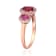 Gin & Grace 10K Rose Gold Real Diamond Ring (I1) with Raspberry
color Natural Rubellite